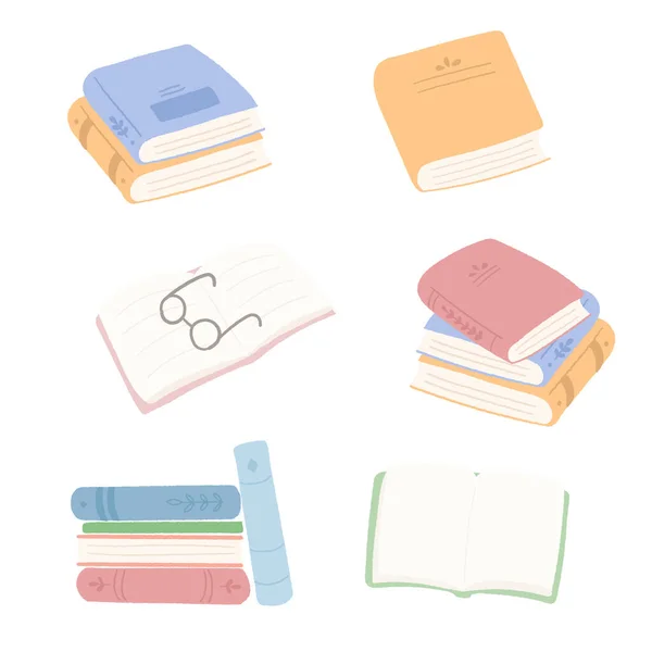 Hand drawn illustration set of book element.