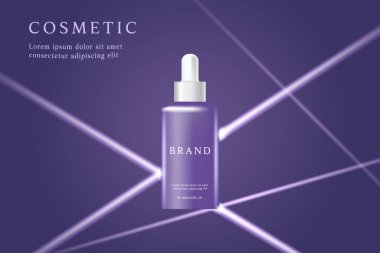 Cosmetics and skin care product ads template on dark background with the light.