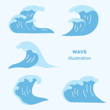 Hand drawn illustration of waves. clipart