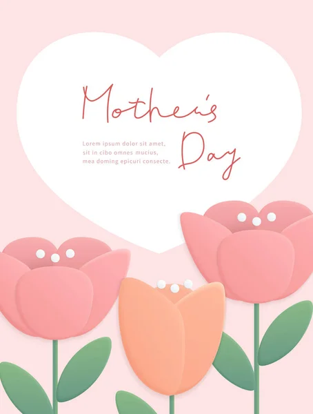 Çiçeklerle Anneler Günü Nün Elementleri — Stok Vektör