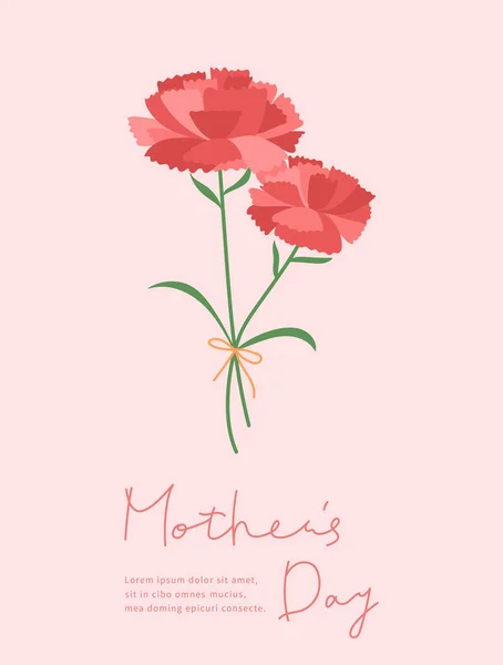 Karanfilli Anneler Günü Posteri — Stok Vektör