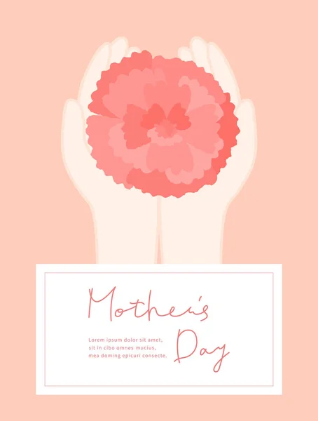 Karanfilli Anneler Günü Posteri — Stok Vektör