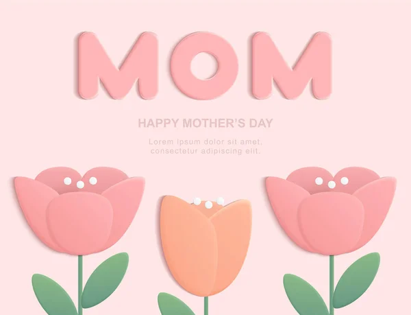 Çiçeklerle Anneler Günü Nün Elementleri — Stok Vektör
