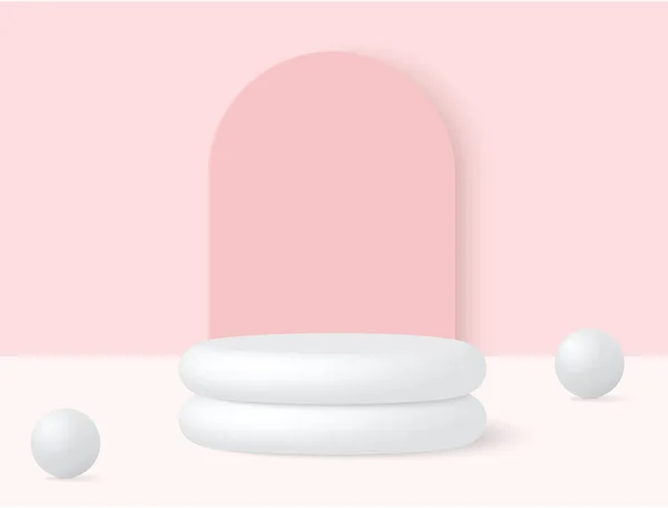 Pink Arched Geometrical Background Product Podium — Stock vektor