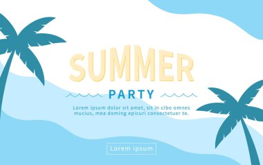 Dalga şekilli yaz şablonu.