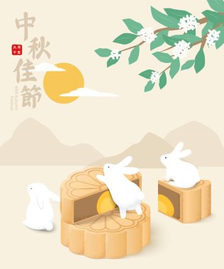 Ay çöreği ve tavşanlarla sonbahar ortası festivali.