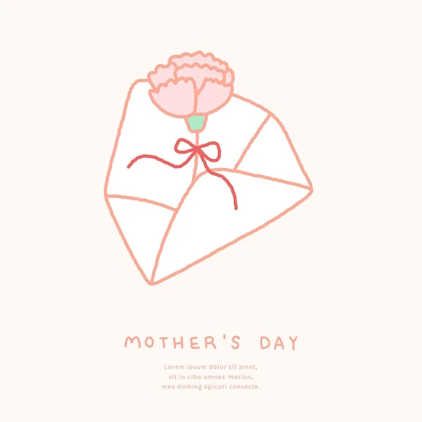 Anneler günü resimlerinde mektup ve karanfil var..