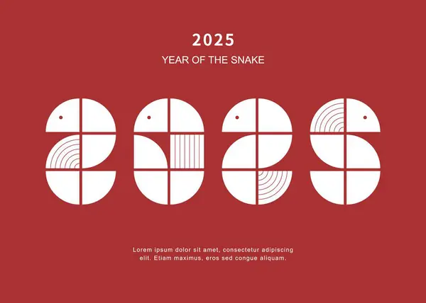2025 Çin Yeni Yıl Şablonu Yılanlı. 