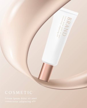 Temelde kozmetik ve cilt bakımı reklamları şablonu.