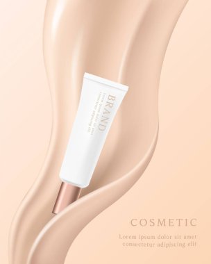 Temelde kozmetik ve cilt bakımı reklamları şablonu.