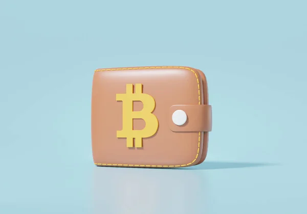 Jedna Ikona Hnědé Bitcoinové Peněženky Konceptem Cryptocurrency Cashback Finance Online — Stock fotografie