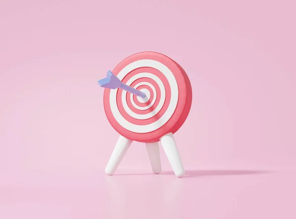 Bow Archer Target Planning Business Financial Growth Pink Background Investment — Stock Photo, Image