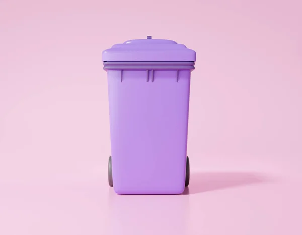 Single Trash Purple Auf Rosa Hintergrund Umweltschutzkonzept Müll Viel Platz — Stockfoto