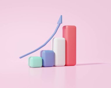 İş istatistikleri grafik analizleri optimizasyon geliştirme yatırımı. Hedef büyüme gelecekteki başlangıç konsepti. Hisse senedi 3d resimleme