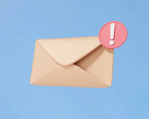 Mail Icon Red Warning Symbol Digital Communication Electronic Notification Mail — Stock Photo, Image