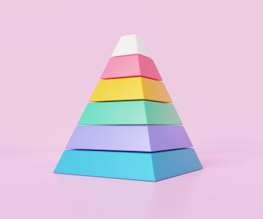 Renkli piramit grafiği, grafik simgesi minimal stil veri analizi optimizasyon büyüme istatistikleri yatırım amaçlı ticari kalkınma kavramına grafik piyasasını finanse ediyor. 3d resimleme