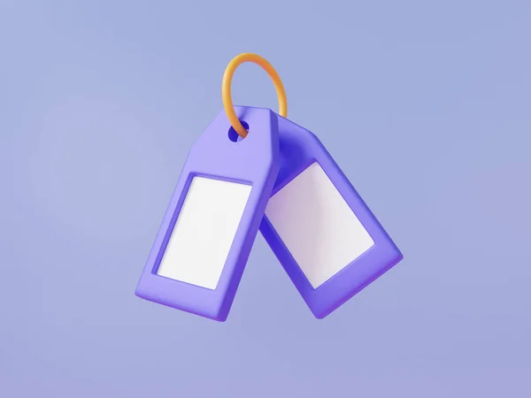 Два Ярлыка Ценовой Иконки Белым Плавающим Фиолетовом Фоне Предлагают Горячие — стоковое фото