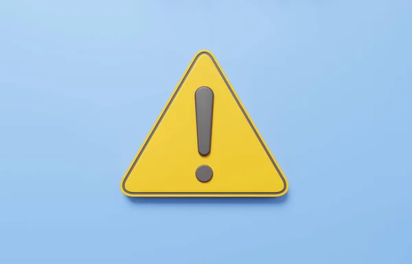 Icono Símbolo Advertencia Triángulo Amarillo Sobre Fondo Azul Pastel Aislado —  Fotos de Stock