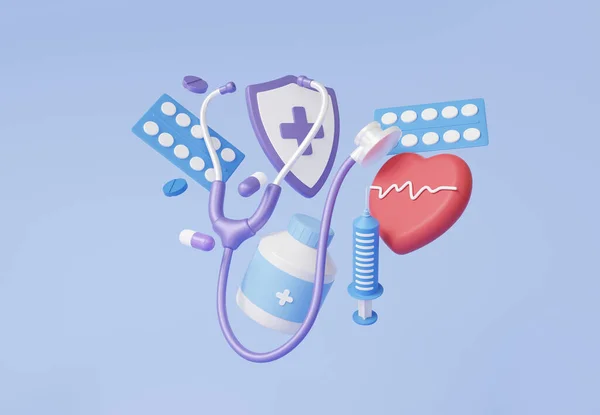 Medicine Healthcare Health Stethoscope Checkup Heartbeat Medical Doctor Concept Vaccine — Stock Photo, Image