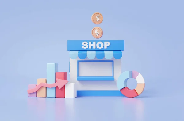 Croissance Commerce Investissement Franchise Shopping Concept Magasin Boutique Avec Échange — Photo