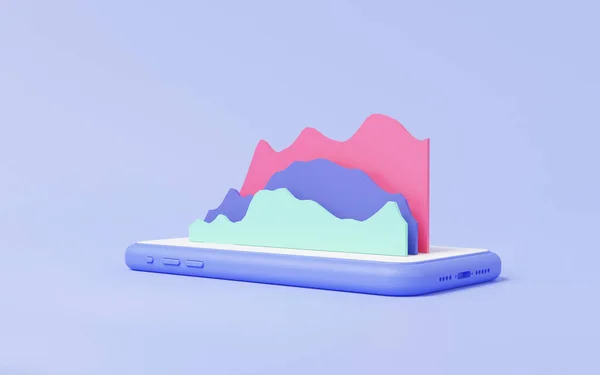 Оптимізаційна Діаграма Статистика Зростання Графік Вище Додатку Мобільний Телефон Онлайн — стокове фото