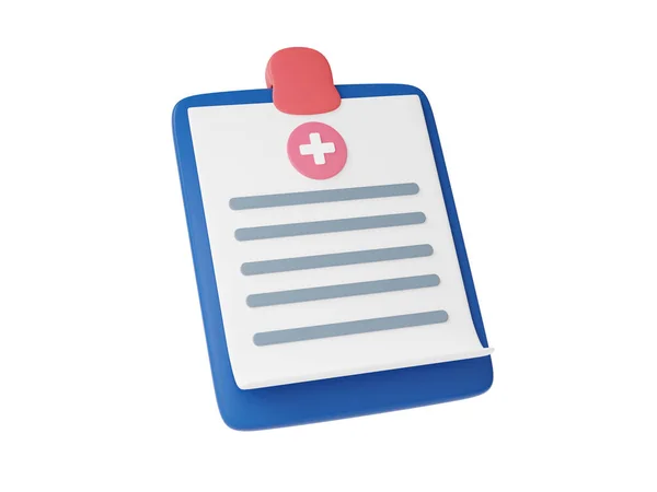 Rendern Zwischenablage Papier Dringlichkeitsdokument Persönliche Informationen Checkliste Der Krankenhausliste Isoliert — Stockfoto