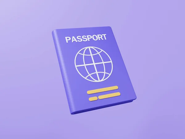 Fioletowy Paszport Ikona Wakacje Wypoczynek Zwiedzanie Wakacje Wakacje Koncepcja Pływających — Zdjęcie stockowe