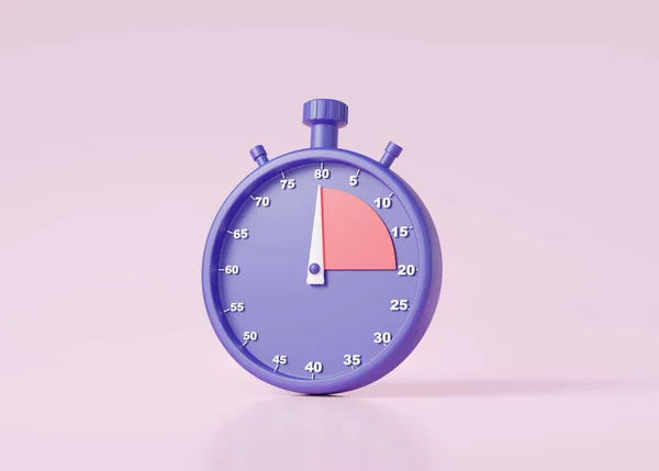 Classic Stopwatch Icon Isolated Pink Pastel Background Chronometer Timer Showing — Stock Photo, Image