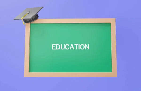 Καπάκι Αποφοίτησης Blackboard Που Επιπλέει Μωβ Φόντο Elearning Πρόχειρο Εκπαίδευση — Φωτογραφία Αρχείου
