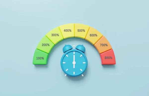 Velocidad Escala Punto Reloj Porcentajes Estado Crédito Del Cliente Icono — Foto de Stock