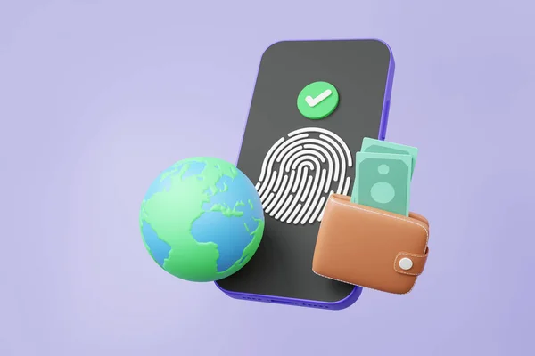 Smartphone Personlig Integritet Teknik Säkerhet Skydd Touch Låsa Upp App — Stockfoto