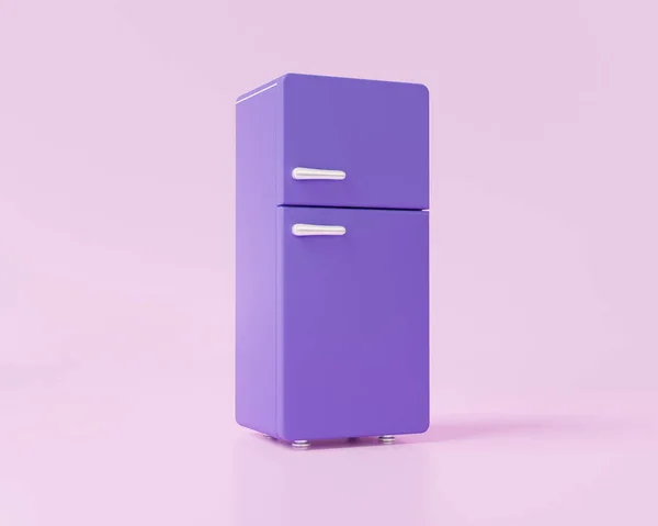 보라색 빈티지 그래피 냉장고 아이콘 배경에 고립되어 렌더링 — 스톡 사진
