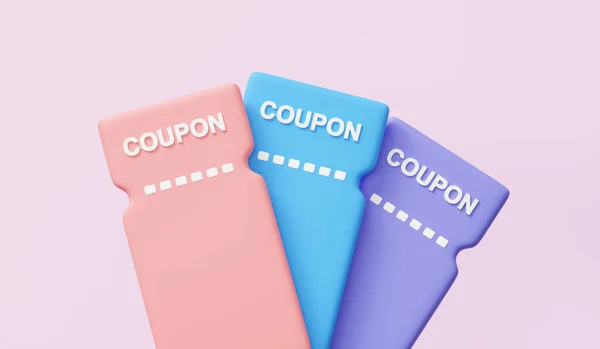 Voucher Special Discount Coupons Tag Pink Pastel Background Promotion Sale — Stock Photo, Image
