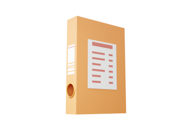 İzole edilmiş arkaplanda yüzen portföy kalitesinde garanti belgesi simgesi dosya yönetimi. Ofis hesap listesi bilgi işi konsepti. En az çizgi film tarzı. 3 Boyutlu resimleme