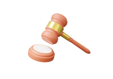 Asgari kahverengi tokmak kavramı izole edilmiş arka planda. Avukat mevzuat yargıcı mahkeme salonunda hakemlik yapacak. 3 boyutlu görüntüleme. resimleme