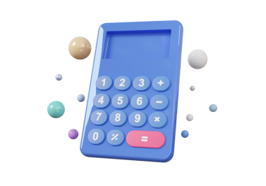 Hesap makinesi ve temel matematik işlem sembolleri, artı, eksi, çarpma, izole edilmiş arkaplanda sayı bölme. Asgari matematiksel öğrenim eğitimi kavramı. 3d oluşturma