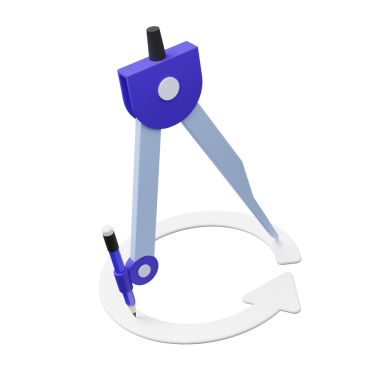 Çocuklar için geometrik pusula çember okul gereçleri matematik, kırtasiye, çizim, okul, öğrenci, çocuk, mimar tasarımı için izole edilmiş arka plan için daire resmi oluşturur. 3 boyutlu görüntüleme. resimleme