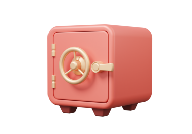 Güvenli kasa ikonu güvenlik koruması özel dolap gizli banka kazançları tasarruf, para, maliyet, bütçe fonu, depozito, karikatür tarzı izole edilmiş arka plan. 3d resimleme