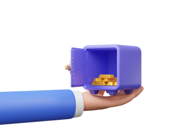 Kazanç konsepti olan açık kasa ikonu. işletme finansmanı, ekonomi, bütçe fonu, depozito, asgari çizgi film, özel dolap sırrı, güvenlik koruması. 3d resimleme