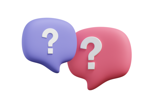 İzole edilmiş arkaplanda soru işareti. Mesaj operatörü bağlantıya yardım eder, faq cevap çözümü bilgisi sorar, danışman konuşma konseptini destekler. 3d resimleme