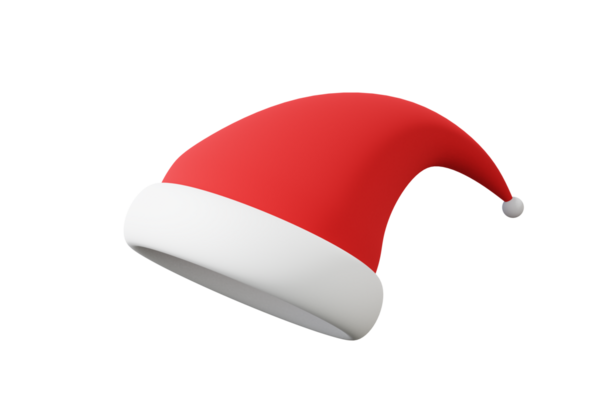 Noel Baba kırmızı şapka ikonu izole edilmiş arka plan. Gerçekçi çizgi film, minimal tarz nesne dekoratif bayramı kutluyor, mutlu noeller. 3 boyutlu görüntüleme. resimleme