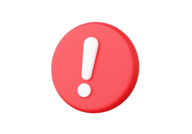 İzole edilmiş arkaplanda kırmızı daire problem sembolü simgesi. Hata alarmı konsepti. 3d resimleme