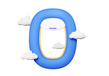 Hava bulutları sahne tasarımlı uçak penceresi. İç uçak unsurları grafikleri, tatil turu yaz konsepti. izole edilmiş arka planda. Minimum çizgi film. 3d resimleme