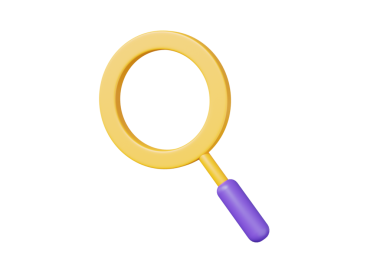 Büyütme simgesi arama motoru sarı renkli, platform internet ve sosyal medyada ilgi çekici kişiler ya da hikayeler bulun. Bilgi ağı konsepti. 3d resimleme