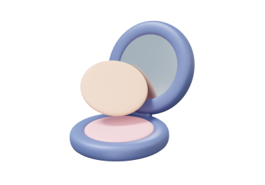 Şeffaf arka planda izole edilmiş makyaj tozu ürünü. Gerçekçi cilt gerdirme güzellik objesi ve moda konsepti. 3d resimleme