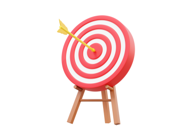 Pruva, okçu hedefleme vizyon işi mükemmel finansal büyüme şeffaf png arka planda başarılı. Yatırım stratejisi eğitimi kavramı. 3d resimleme