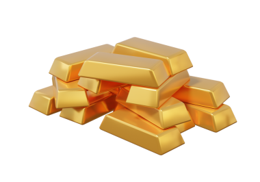 İzole edilmiş şeffaf arkaplan üzerinde 3 boyutlu altın külçeler. Ekonomi Yatırım Varlık Değişimi Finansal Tasarruf Para Konsepti. Hazine değişimi. 3d resimleme