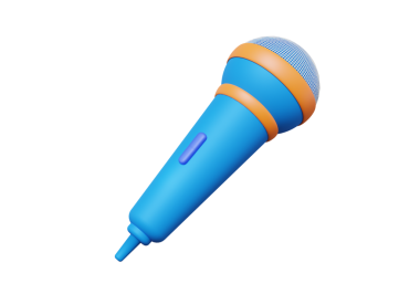 Mikrofon ikonu izole edilmiş arka planda karaoke müzikali söylüyor. Müzik, podcast, eğlence ve çizgi film tarzını en aza indirir. 3d resimleme