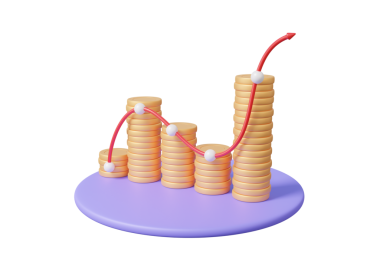 Yığınla bozuk para grafiği izole edilmiş arka planda daha yüksek ok hedefi. Çevrimiçi yatırım risk değişimi, finans sektörü gelir ticaret fonu kar ekonomisi kavramını geliştirmek. 3d resimleme