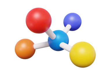 Molekül renkli karikatür tarzı biyoloji bilimsel araştırma DNA 'sı, kimya, izole arka planda atom. Kimyasal biyoteknoloji. 3d resimleme